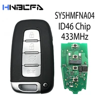 for hyundai i30 ix35 sonata genesis equus veloster 2009 2015 4 buttons car remote smart key with 433mhz id46 chip