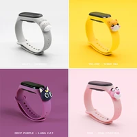 cartoon watch strap for xiaomi mi band 3 4 5 6 wristband smartwatch band silicone miband band3 band4 5 6 cute bracelet