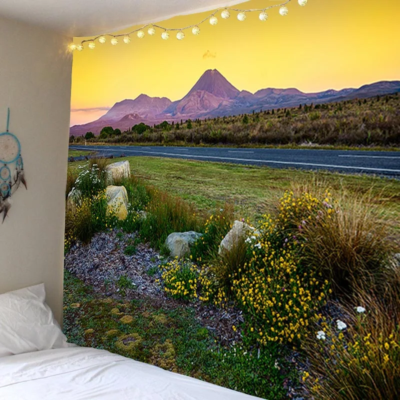 

Landscape, Small Flower, Stone, Road, Tapestry Wall Hanging Living Room Bedroom Decoration Cloth