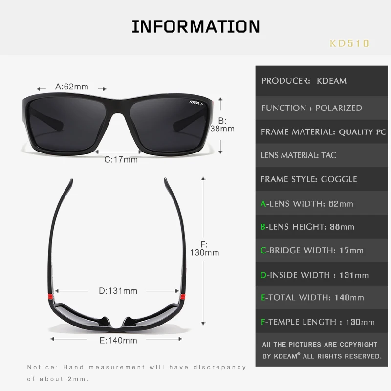 KDEAM Outdoor Polarized Sunglasses Goggles Men Sport Sun Glasses 100%UV Zipper Case Included Eyewear KD510 Dirving | Аксессуары для