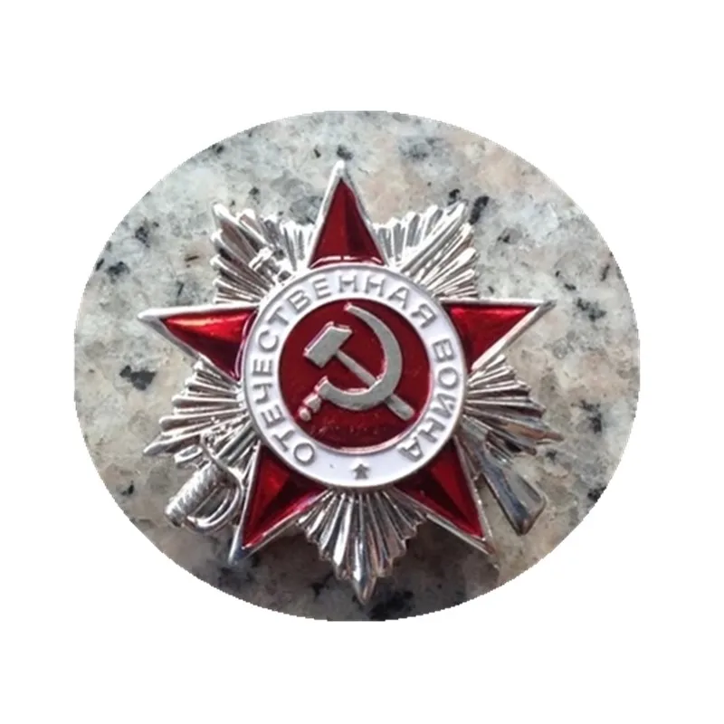 Значок российского стандарта Серебряная булавка на лацкан Красный значок с