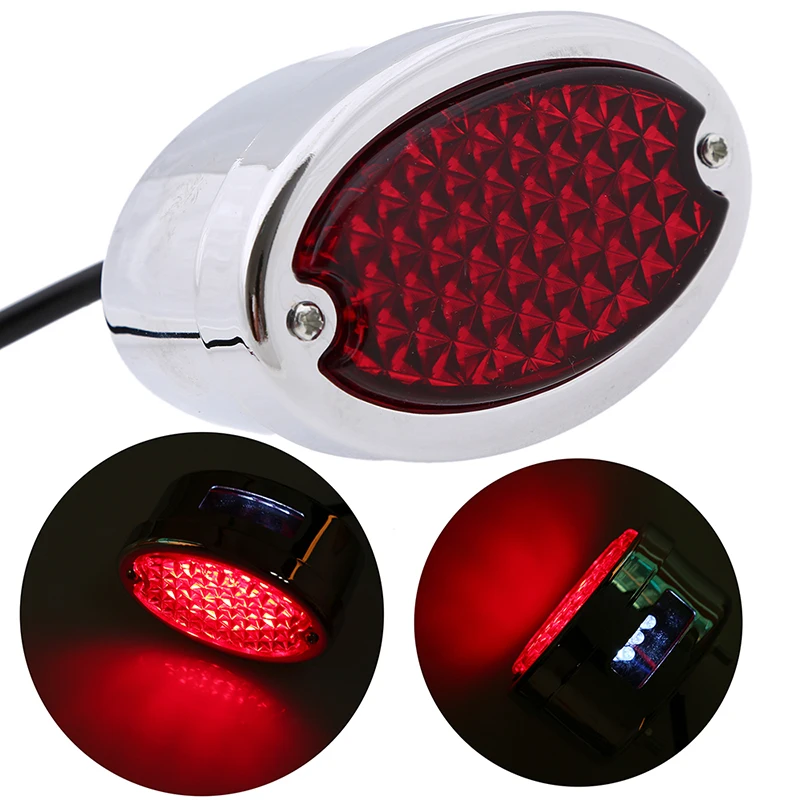 Задний светодиодный фонарь POSSBAY хромированный Овальный стоп сигнал для