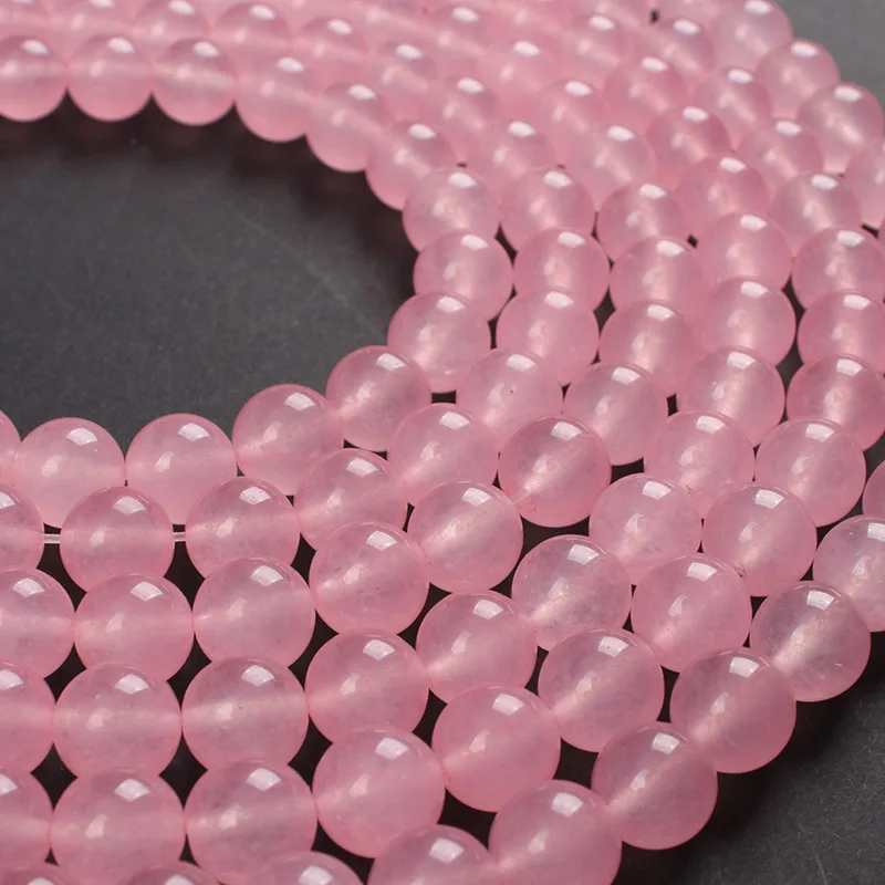 

Natural Stone Beads Pink Jade Pink Chalcedony Stone Round Loose Beads 4 6 8 10 12mm For Bracelets Necklace Diy Jewelry Making
