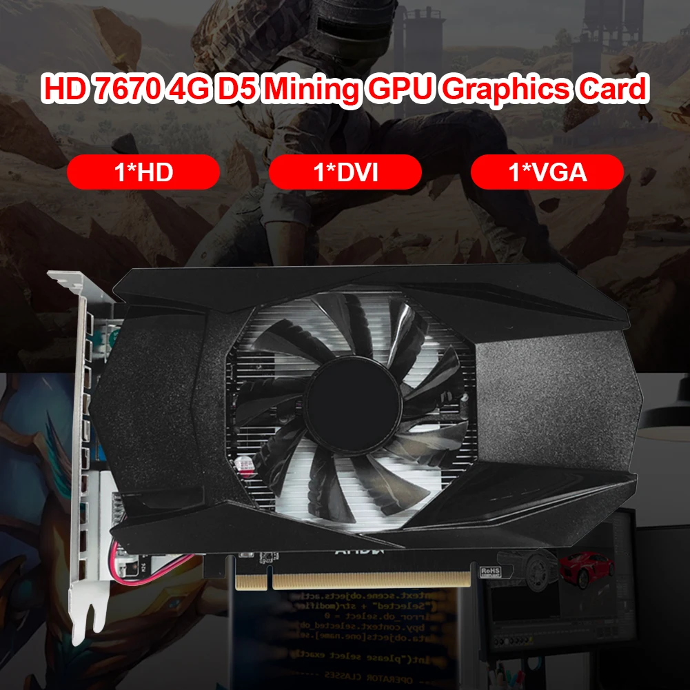 

Видеокарта HD 7670 4 Гб 2,0 бит GDDR5 для настольного компьютера PCI-Express 6. 0 16X HDMI-совместимая игровая графическая карта для AMD