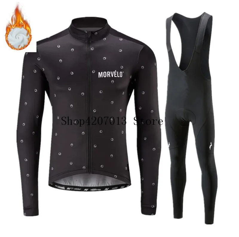 2019 зимняя флисовая одежда для велоспорта morvelo комплект мужчин велосипедная
