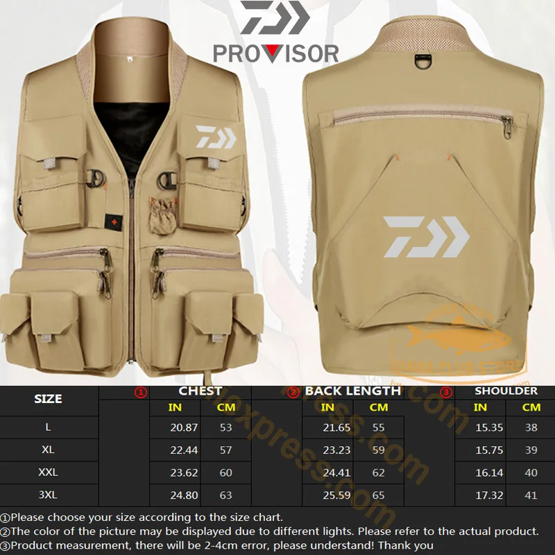 

2021 DAIWA Multi-pocket Fishing Vest Dawa Fishing Vest Breathable Fishing Jacket Outdoor Survival Quick Dry Reflected Light Vest