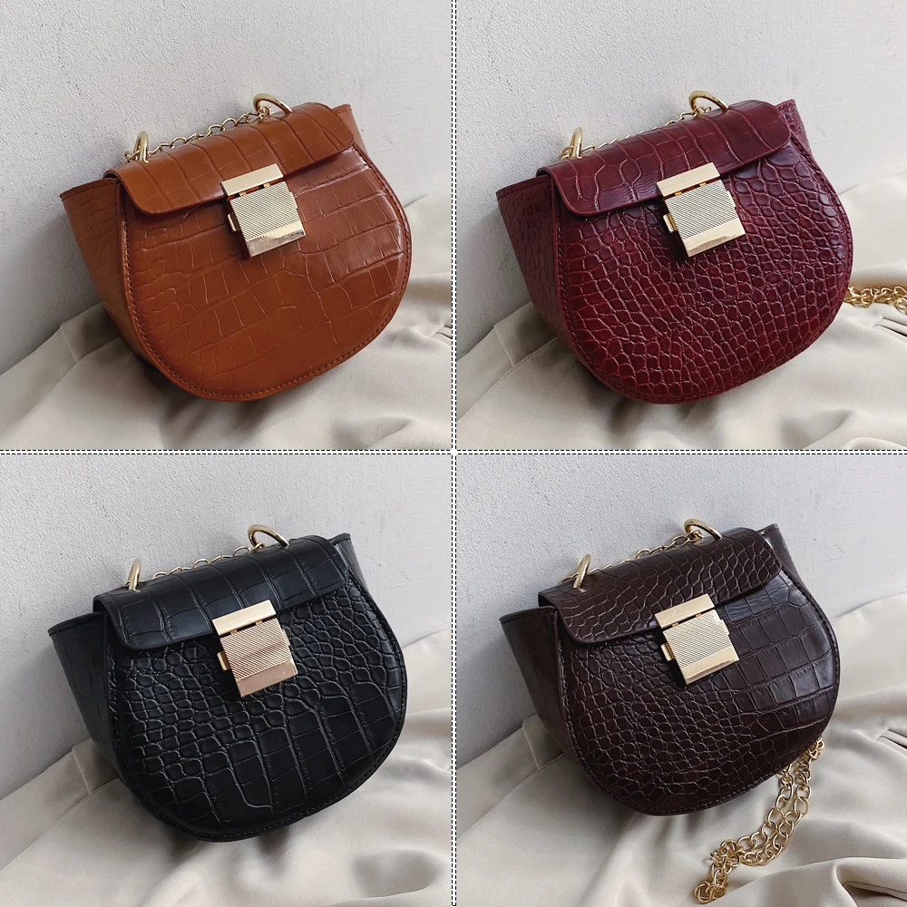 Женская сумка через плечо из мягкой искусственной кожи с крокодиловым узором и