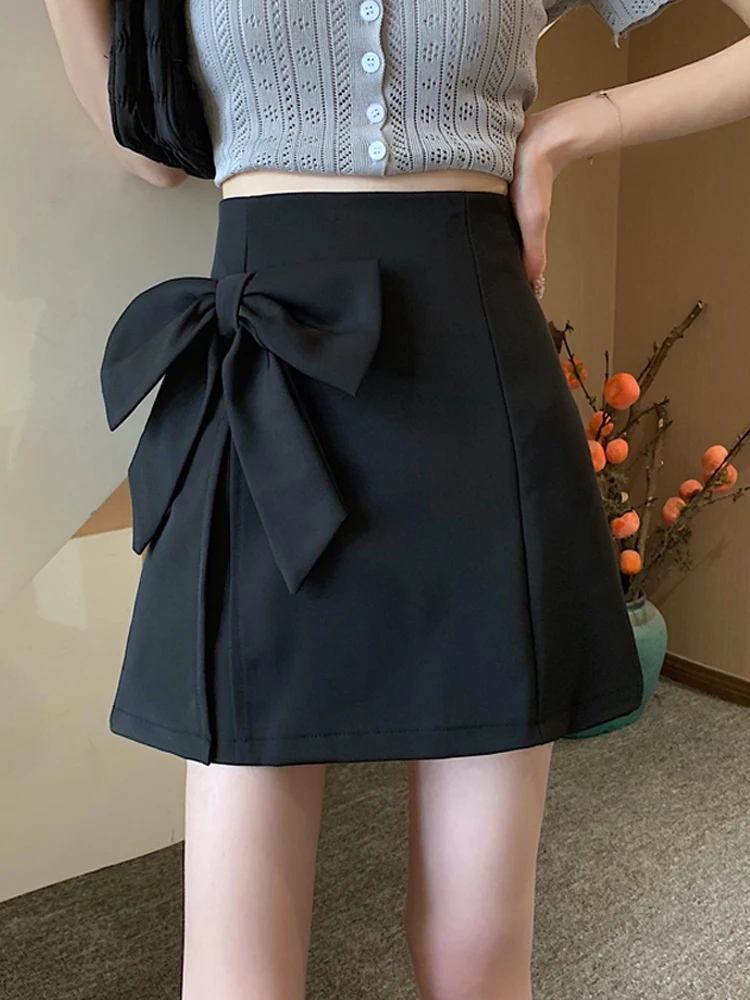 

Fashion A-line skirts women's summer big bow hip skirt
