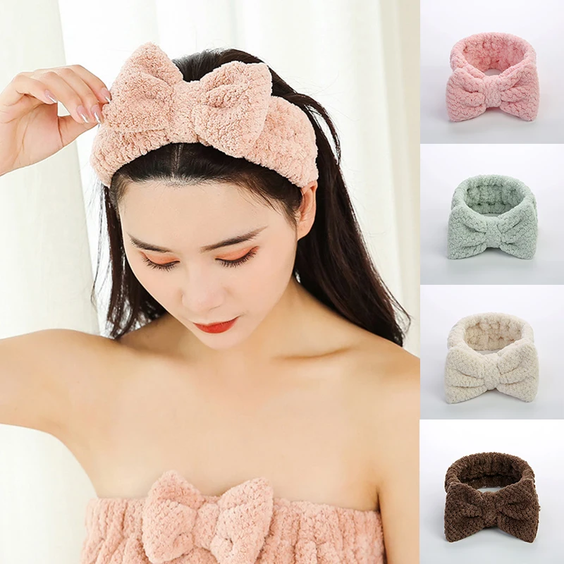 

Elastic Hair Bands Diy For Spa Bath Shower Makeup Makeup Wash Face Hairbands Coral Fleece Headband Hair Accessories