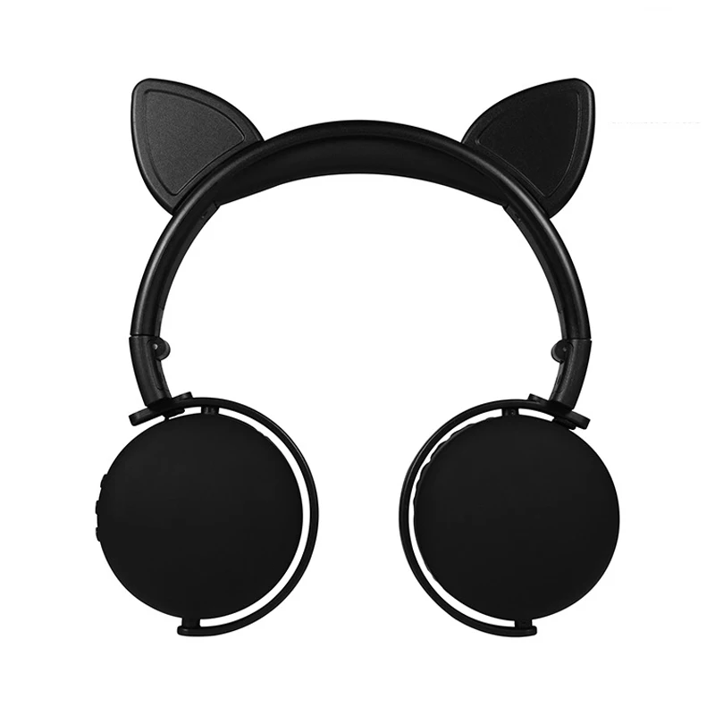 Милые кошачьи ушки беспроводные складывающиеся наушники Bluetooth 5,0 стерео Складная шумоподавление Гарнитура для детей с микрофоном для взрослых детей