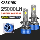 Светодиодные лампы H7 Led 6000K CANBUS H1 H8 H11 H4 Luces turbo светодиодные светильник пы для автомобилей HIR2 9012 HB4 9006 HB3 9005 противотумансветильник фары s автомобильные лампы 80 Вт 4300K