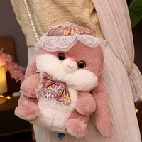 25cm kawaii bunny plush backpack long ear plush dolls shoulder bag stuffed animal penguin rabbit children gift kids toy for girl