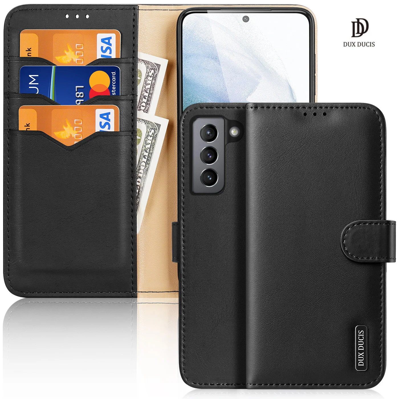 

For Samsung Galaxy S21 FE Case DUX DUCIS Hivo Series Flip Cover Luxury Leather Wallet Case Full Good Protection Steady Stand