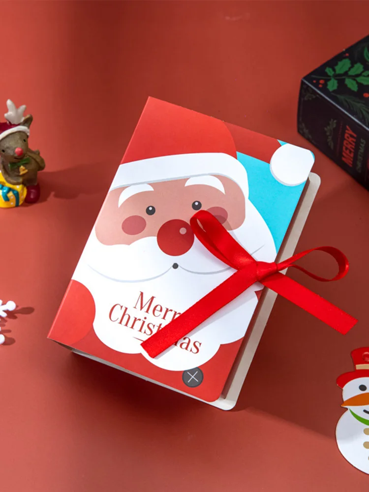 

4Pcs Merry Christmas Candy Boxes Book Shape Bags Christmas Santa Claus Gift Box for Navidad Xmas Party Decorations New Year 2022