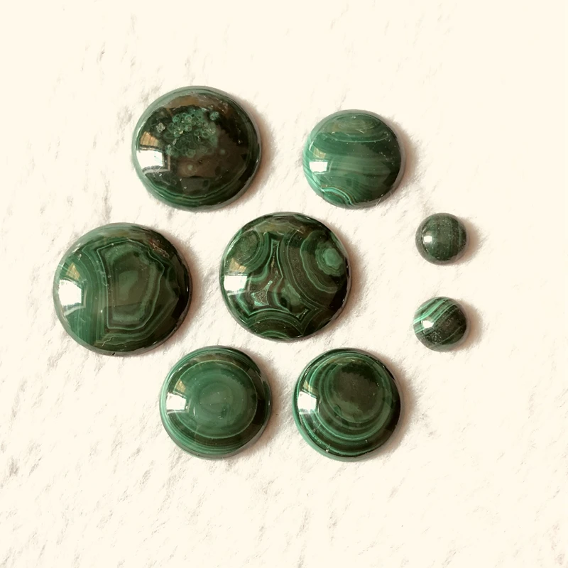 Круглые бусины из натурального малахита 6/8/10/12/15/18/20/25 мм 2 шт