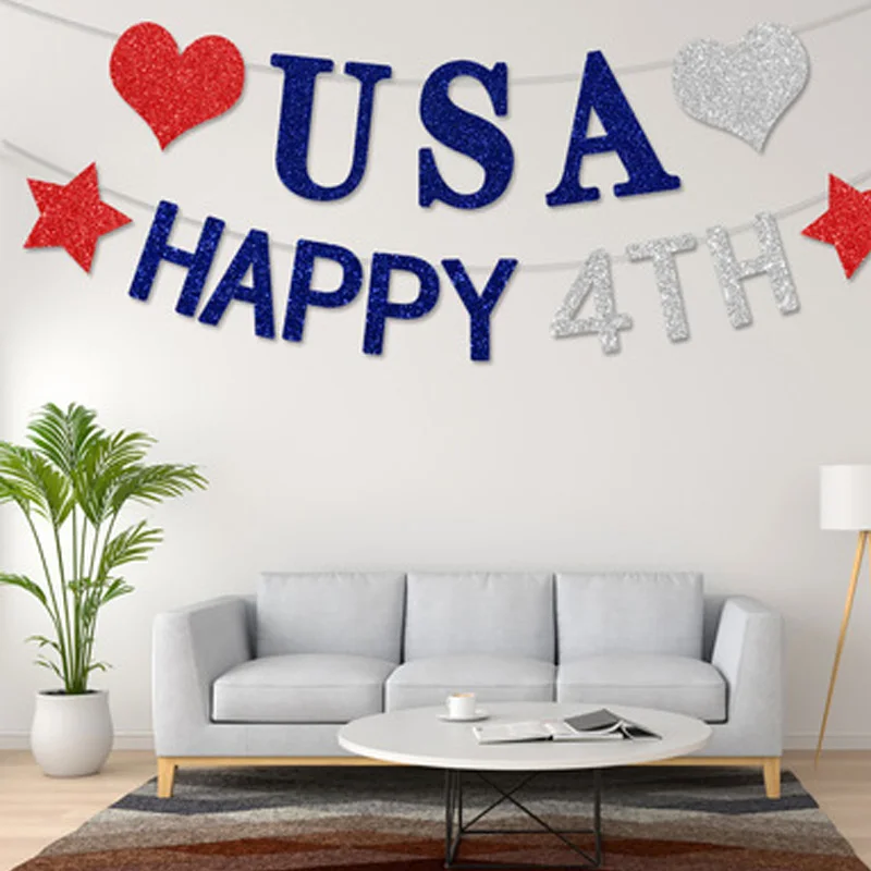 

Новинка 2021, флаг с Днем Независимости, флаг Соединенных Штатов, День Независимости, украшение для вечеринки, сцена, макет латте