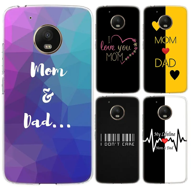 

My lovely dad and mom Case For Motorola Moto G9 G8 G7 + Power G6 G5S Plus E5 G6 Play Transparent Silicone Cover Coque