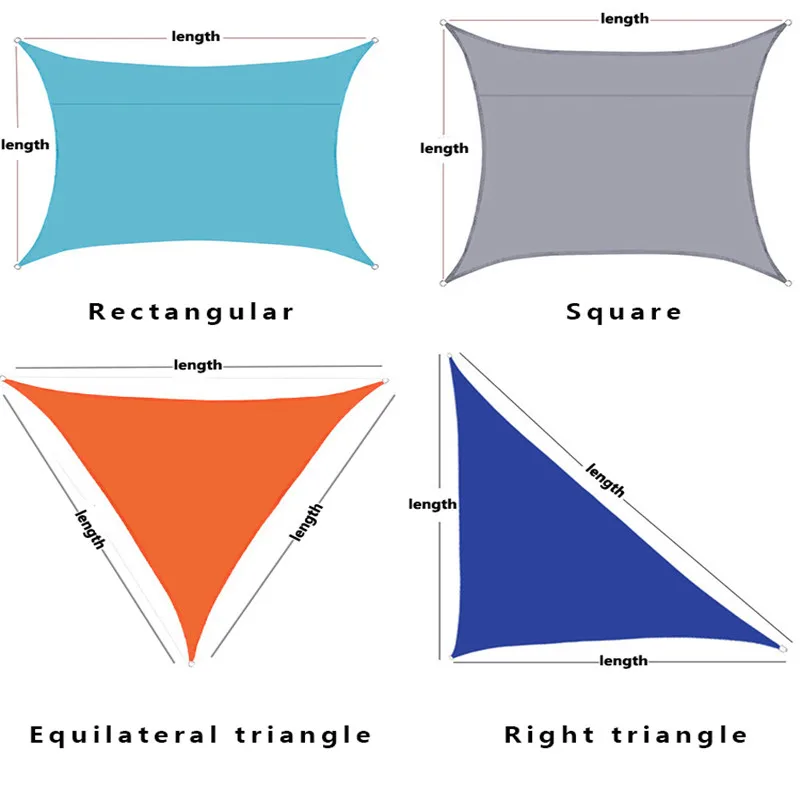 Водонепроницаемый тент от солнца 280GSM солнцезащитный козырек парус для сада