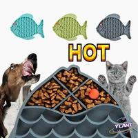 food bowl for small medium dogs puppy cat treat feeder dispenser pet supplies fish shape silicone bowl dog lick mat slow feeding