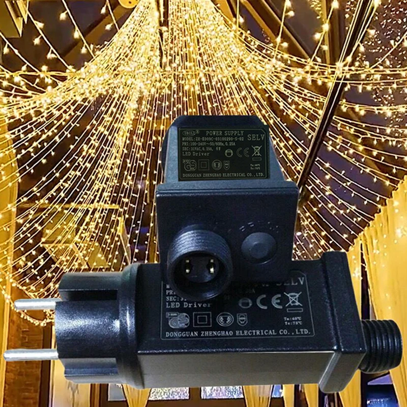 Nova ac 220v para dc 31v 6w Funcional Universal Ip44 à Prova Impermeável Água Corda Adaptador Interruptor da Lâmpada Plugue da ue Iluminação a Laser Fonte de Alimentação Fonte de alimentação de comutação