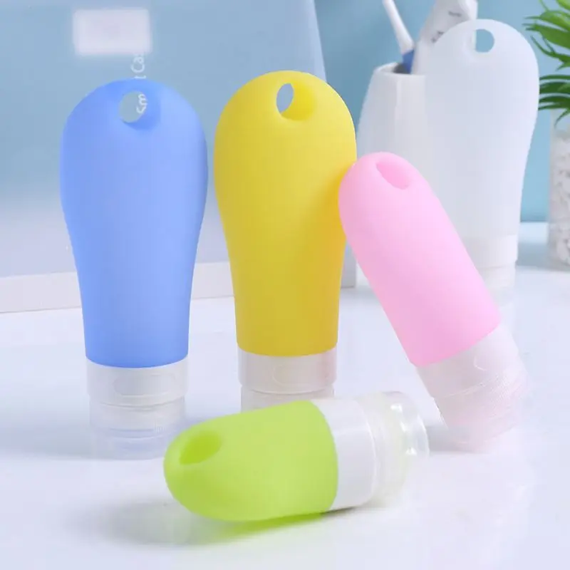

Portable Silicone Squeezable Hand SanitizerTravel Empty Bottle Keychain Carrier