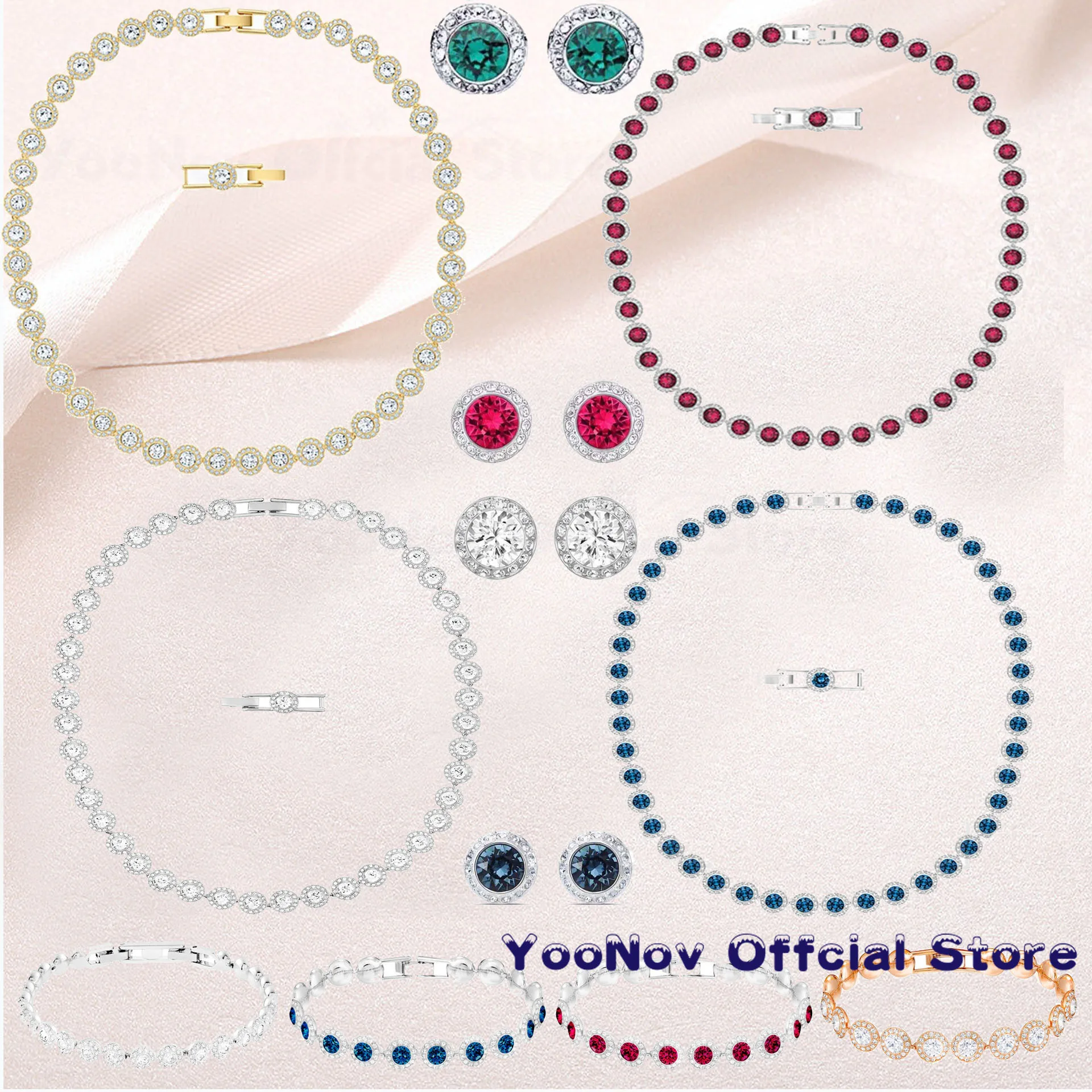 

SWA Original Fashion Jewelry New ANGELIC NECKLACE Name Necklace Charming Round Decoration Golden Trend Romantic Gifts For Women