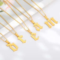 tiny old english initial letter necklace for women stainless steel alphabet choker necklace collares chain goth jewelry