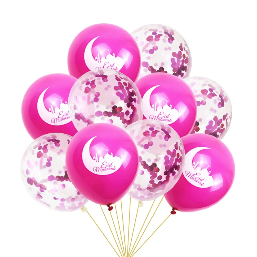 

10pcs EID Ramadan Mubarak Balloons Birthday Party Balloons Latex Confetti Balloons Ramadan Mubarak Decorations Supplies Wedding