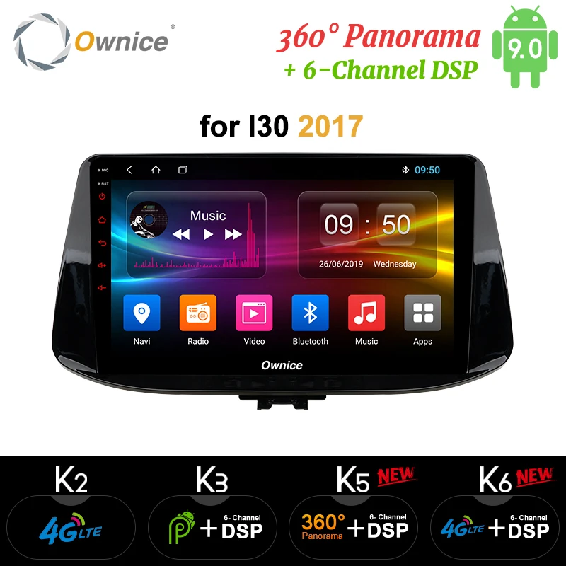 Ownice k3 k5 k6 Восьмиядерный 360 панорама Android 9 0 для Hyundai i30 2017 2018 автомобильный dvd плеер