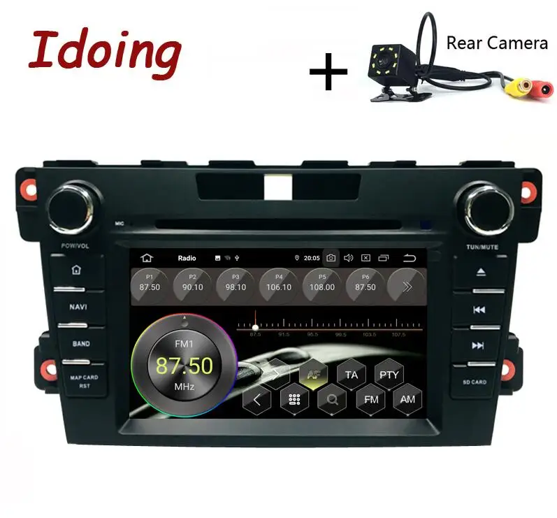Standard with Camera Idoing " 2Din Android 9,0 для Mazda CX-7 2008- Автомобильная Мультимедийная система dvd-плеер gps Навигация стерео 4G+ 64G TDA7850 PX5 ips - Цвет: Standard with Camera