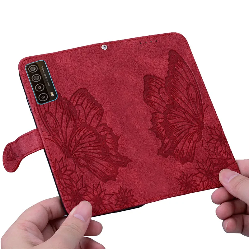 

Retro Butterfly Leather Phone Case For Huawei Y7a Y6s Y6p Y5p 2020 Y6 Pro Y5 Prime 2019 Card Holder Hasp Wallet Bag Flip Cover
