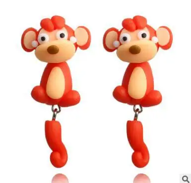 1 пара модные креативные геометрические серьги с животными Мультяшные