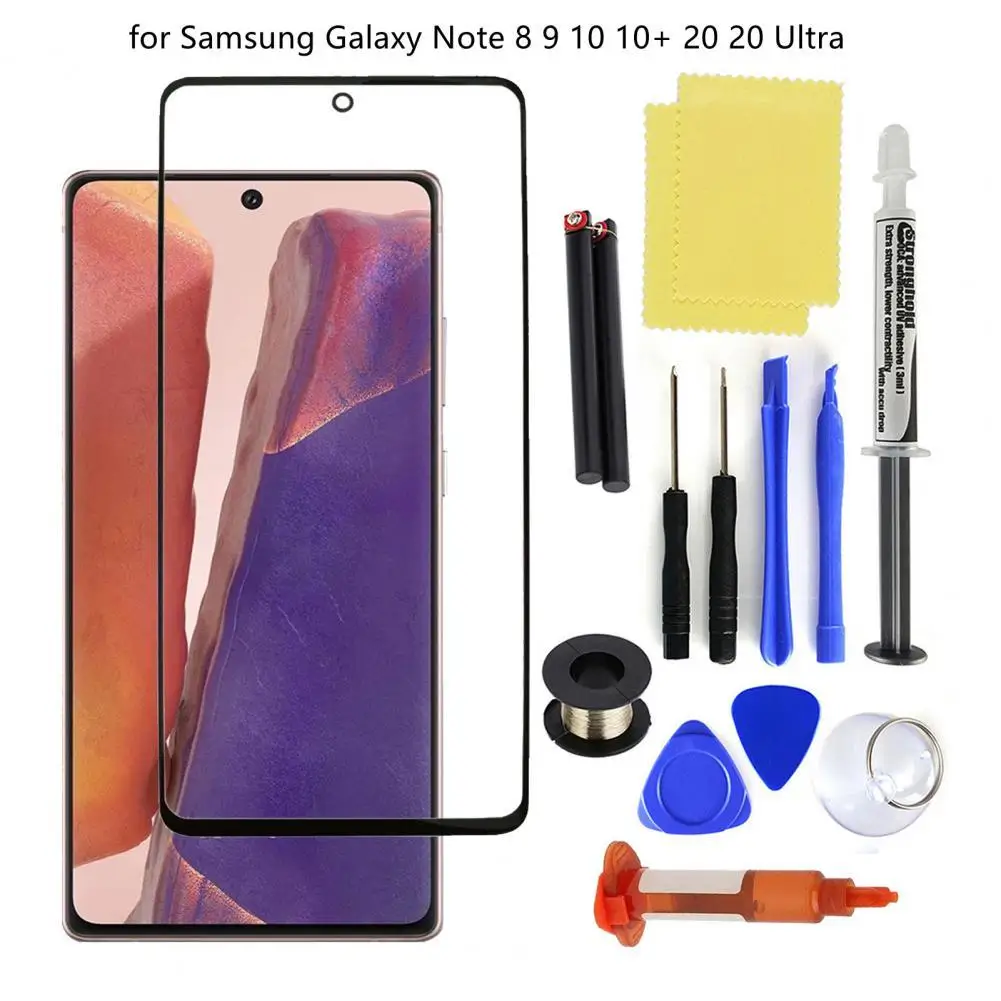 Original Kit for Samsung Galaxy Note 8 9 10 10+ 20 20 Ult Outer Front Touch Screen Glass Lens Cover Replacement Repair Tools Kit