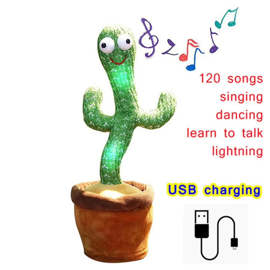 

Dancing Cactus Plush Toy Singing 120 English Songs Electronic Shake Soft Plush Doll Cactus Toys For Kids Early Education Toy