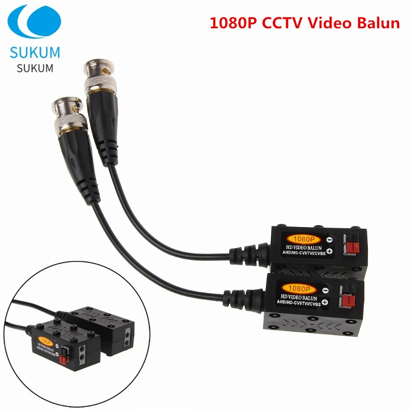 

1080P CCTV пассивный видео Balun молния защита BNC витая пара кабель трансивер коаксиальный UTP для AHD CVI TVI CVBS камеры