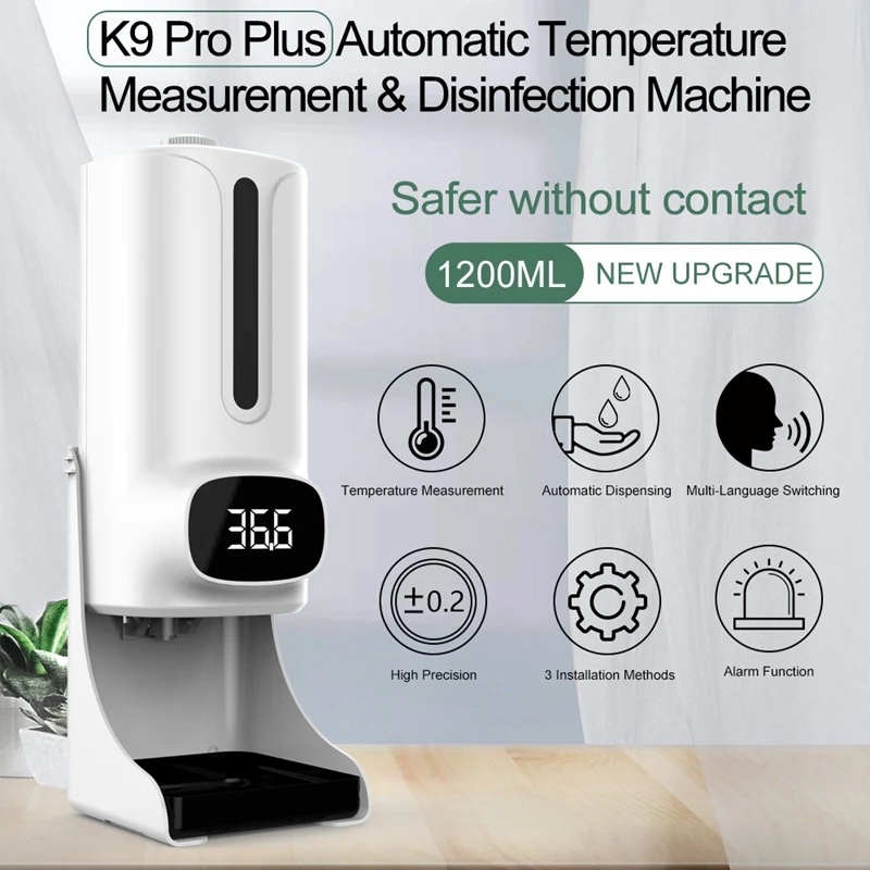 

Настенный термометр K9 ProPlus с дозатором для мыла, с сигнализацией, подходит для использования в офисах, школах и сообществах