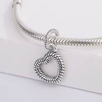 925 sterling silver heart shape snake chain pattern charm bracelet fit pandora necklace chain diy jewelry making for women