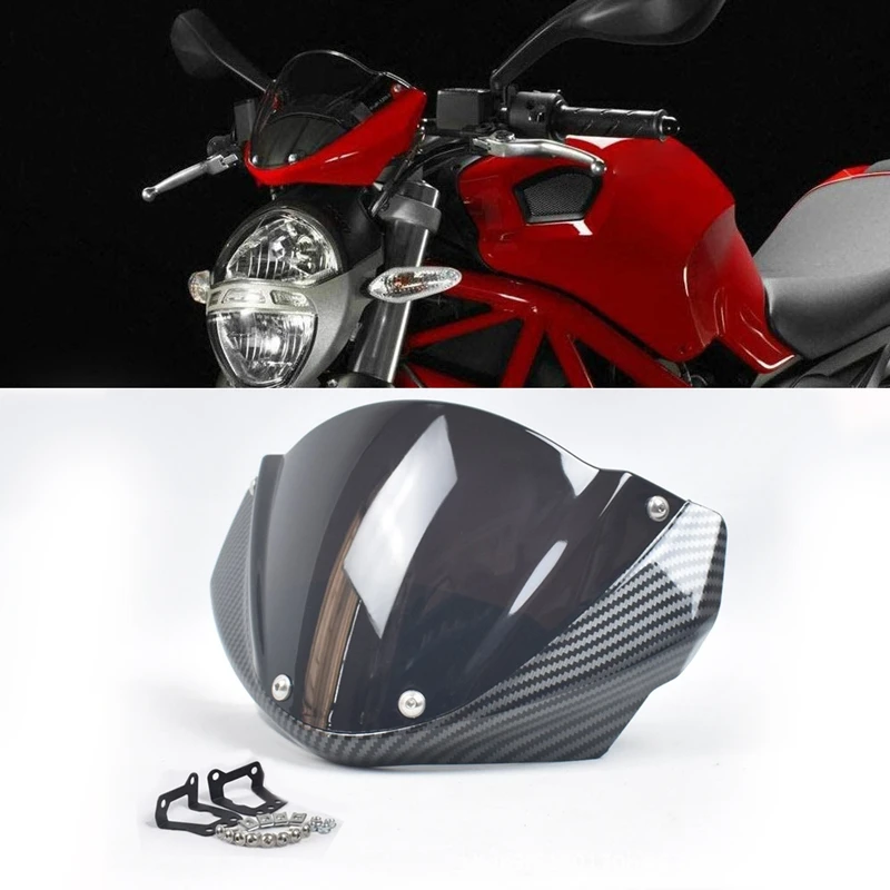 

Обтекатель на лобовое стекло мотоцикла для Ducati Monster 696 795 M1100, углеродное волокно