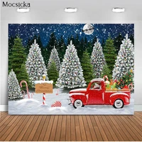 mocsicka christmas background winter christmas tree red car decoration style child portrait photo background photography studio