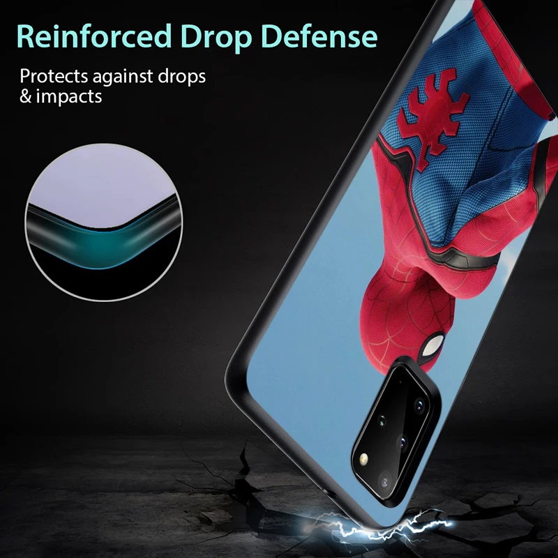 

Marvel hero Peter Parker for Samsung S6 S7 S8 S9 S10 S10E S21 Edge Plus Ultra 5G TPU Black Phone Case