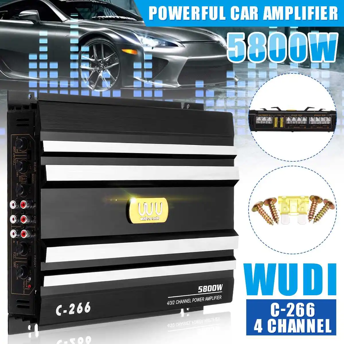 

5800W Vehicle Power Amplifier Car Home Audio 4 Channel 12V Car Digital Amplifer Car Audio Amplifier for Cars Amplifier Subwoofer