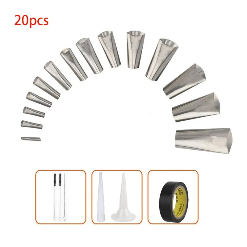 

1/14/20Pcs Caulking Nozzle Applicator Finishing Tool Stainless Steel Glue Mouth Perfect Caulking Finisher Scraper Grout Parts