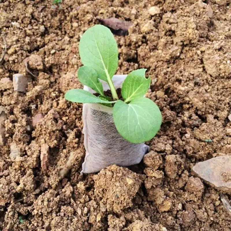 

400PCS Plant Nursery Bag 10*8cm Non-woven Plant Seeding Bag Plant Grow Bag