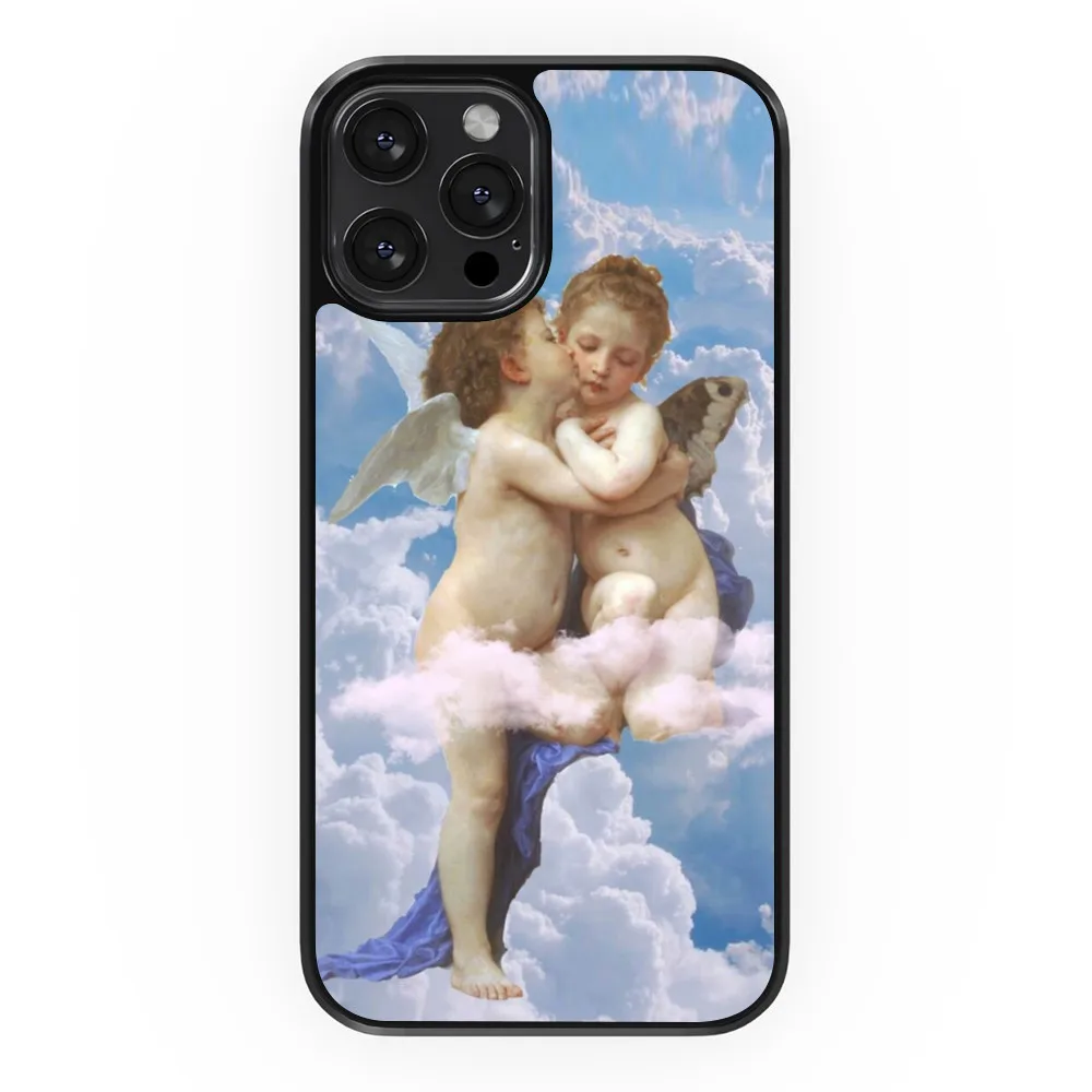 

Cute Angels Phone Case For iPhone 13 12 11 Pro Max Mini X XS XR 6 6S 7 8 Plus SE 2020 For Girl Man Woman Silicone Frame Cover