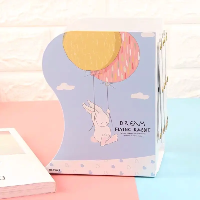 dream rabbit blue 1 шт. кавайный металлический Настольный держатель для книг с единорогом, выдвижная Подставка для книг, органайзер для студентов, для офиса, школы, дома, книжная полка, канцелярские принадлежности - Цвет: dream rabbit blue