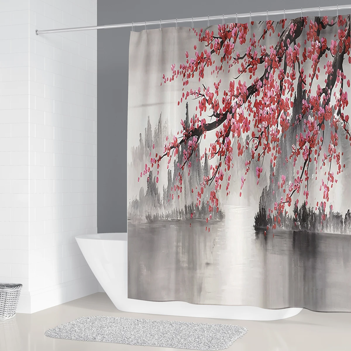 Океан Дайвинг девушка Ванная комната наборы штор фиолетовый морской душевая