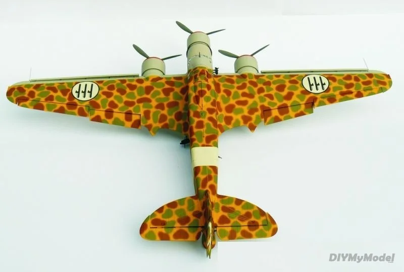 DIYMyModeI-rompecabezas italiano de sparrow hawk, modelo de papel de bombardero mediano, bricolaje, artesanal, hecho a mano juguete, accesorios de pel&iacute;cula, sm.79-3