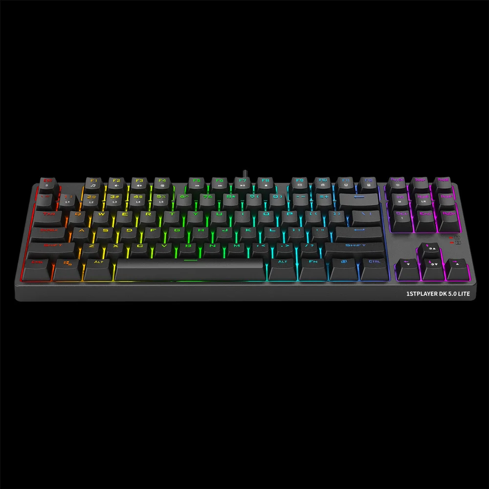 Проводная Механическая игровая клавиатура TKL RGB с колпачками для клавиш PBT синяя