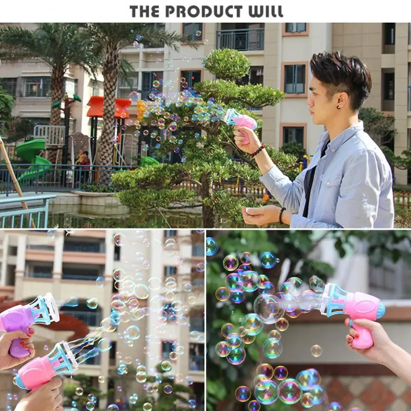 

1pcs Summer Funny Magic Bubble Blower Machine Electric Automatic Bubble Maker Gun Kids Outdoor Toys Wedding Brinquedo Infantil