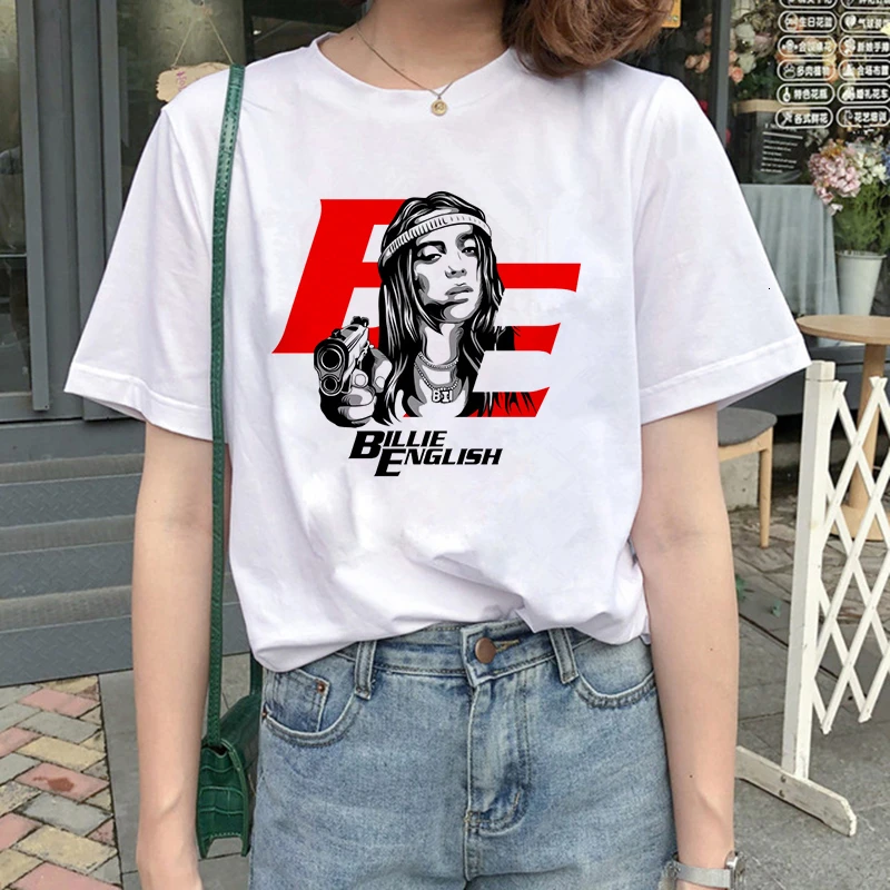 4013 Billie Eilish Harajuku графическая модная футболка для женщин 90s хип-хоп Ullzang футболка Bad Guy забавная футболка buy Friend Топ Футболка женская - Цвет: 4013